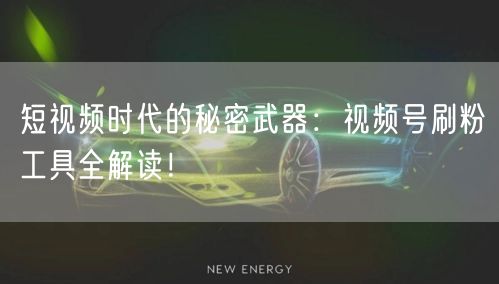 短视频时代的秘密武器：视频号刷粉工具全解读！