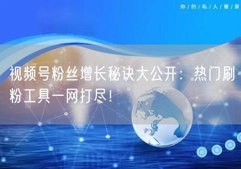 视频号粉丝增长秘诀大公开：热门刷粉工具一网打尽！
