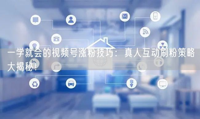 一学就会的视频号涨粉技巧：真人互动刷粉策略大揭秘！