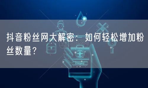 抖音粉丝网大解密：如何轻松增加粉丝数量？