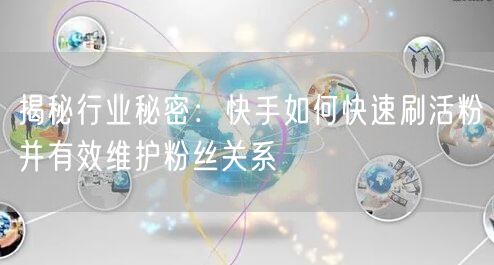 揭秘行业秘密：快手如何快速刷活粉并有效维护粉丝关系