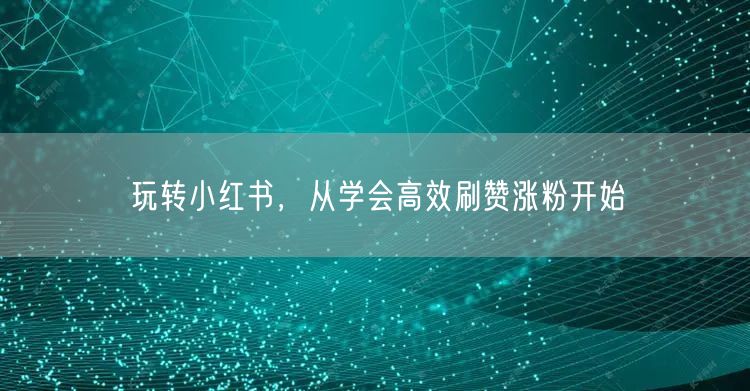 玩转小红书，从学会高效刷赞涨粉开始