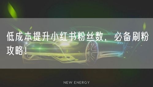 低成本提升小红书粉丝数，必备刷粉攻略！