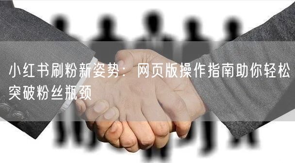 小红书刷粉新姿势：网页版操作指南助你轻松突破粉丝瓶颈
