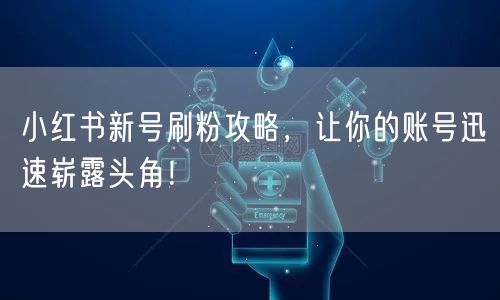 小红书新号刷粉攻略，让你的账号迅速崭露头角！