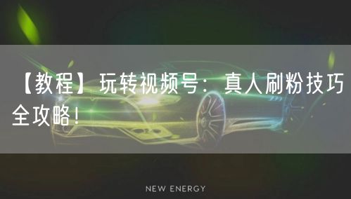 【教程】玩转视频号：真人刷粉技巧全攻略！