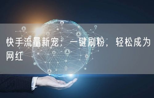 快手流量新宠：一键刷粉，轻松成为网红