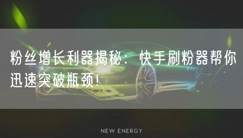 粉丝增长利器揭秘：快手刷粉器帮你迅速突破瓶颈！
