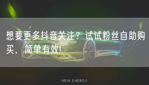 想要更多抖音关注？试试粉丝自助购买，简单有效!