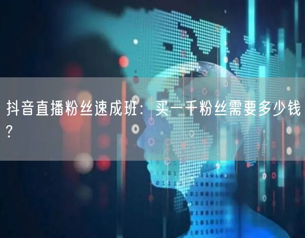 抖音直播粉丝速成班：买一千粉丝需要多少钱?