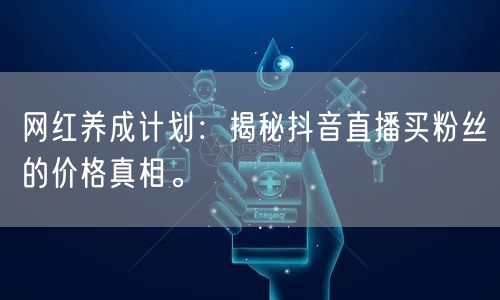 网红养成计划：揭秘抖音直播买粉丝的价格真相。