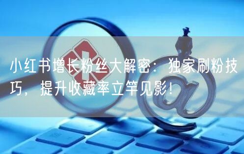 小红书增长粉丝大解密：独家刷粉技巧，提升收藏率立竿见影！