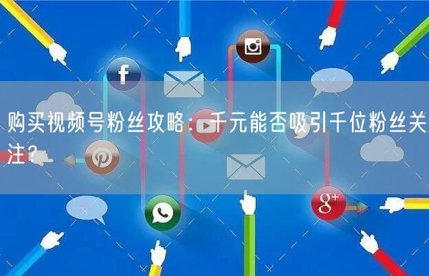 购买视频号粉丝攻略：千元能否吸引千位粉丝关注？
